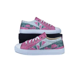 KobSook Men Printed Comfort Insole Contrast Sole Lace-Ups Sneakers