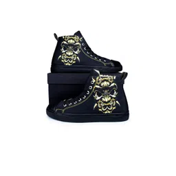 KobSook Men Printed Comfort Insole Mid-Top Lace-Ups Sneakers