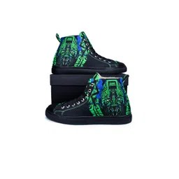 KobSook Men Printed Comfort Insole Mid-Top Lace-Ups Sneakers