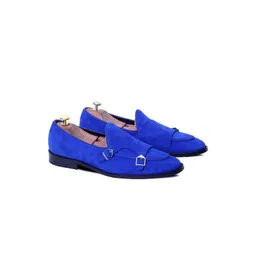 GRIFFIN Men Blue Printed Suede Slip-On Sneakers