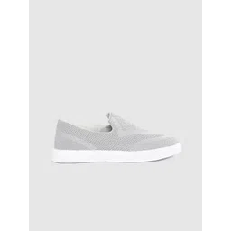 HRX by Hrithik Roshan Women Grey Woven Design Fly Slip-On Sneakers