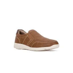 Bata Men Tan Textured Slip-On Sneakers