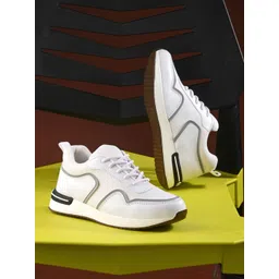 The Roadster Lifestyle Co. Women White Mesh Textured Lightweight Sneakers