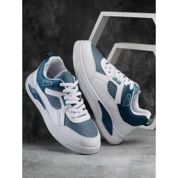 ASIAN Men White Colourblocked Memory Foam Insole Sneakers