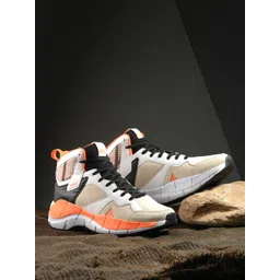 HRX by Hrithik Roshan Men White & Beige Colourblocked Sneakers