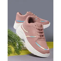 Denill Women Lace-Up Contrast Sole Sneakers