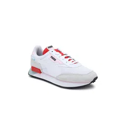 Puma Unisex White & Red Colourblocked Sneakers