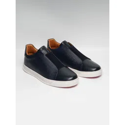 ZEESH Men Leather Slip-On Sneakers