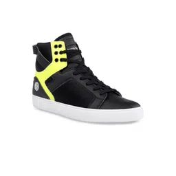 bacca bucci Men Black Colourblocked High-Top Sneakers