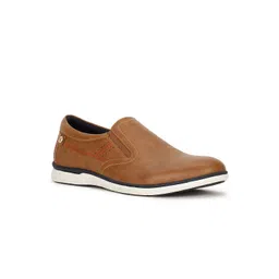 Bata Men Tan Perforations Slip-On Casual Shoes