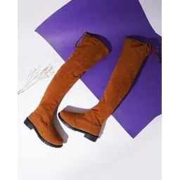 Women Lace-Up Knee-Length Boots
