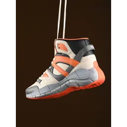 HRX by Hrithik Roshan Men Beige & Orange Rebound Mid Top Colourblocked Comfort Sneakers