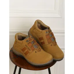 Red Chief Men Rust Leather Casual Sneakers