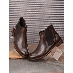 San Frissco Men Brown Lightweight Flat Boots