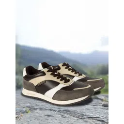 Woodland Men Colourblocked Leather Sneakers