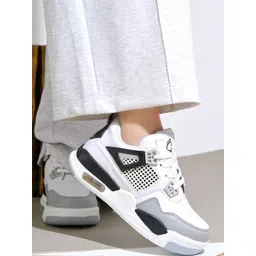 Shoetopia Women Textured Lace-Ups Sneakers