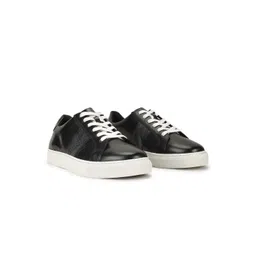 GUESS Men Printed Lace-Up Leather Sneakers