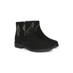 Viviblu Women Ankle Boots with Embroidered Detail