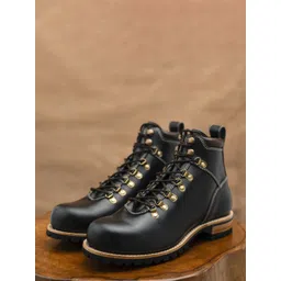 Craft & Glory Men Leather Laced Up Hiking Boots