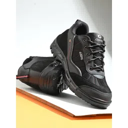 Ozarro Black Synthetic Leather Casual Shoes