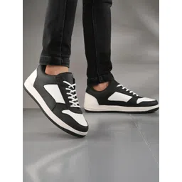 Tender tsf Men Black Colourblocked Leather Sneakers