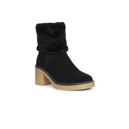 Saint G Women Leather Block-Heeled Winter Boots