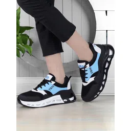 TRM Men Blue & Black Comfortable Synthetic Lightweight Sneaker