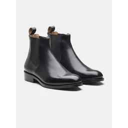 KOZASKO Men Goodyear Welted Black Wholecut Chelsea Boot