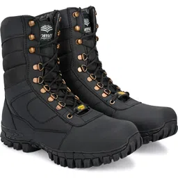 Men's Black Leather Tactical Combat Ring NCC/Army/Military Boot Boots For Men