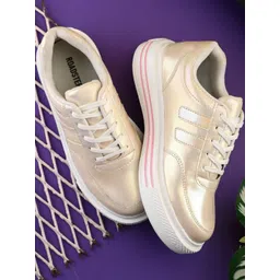 Roadster Women Pink Embellished Streetwear Lace Up Casual Sneakers