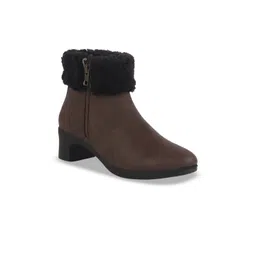 FAUSTO Women Round Toe Block Heeled Winter Boots