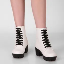 Women's Boots|Faux Leather, Trendy, Comfortable,Lace-Up Boots for Women & Girls Boots For Women