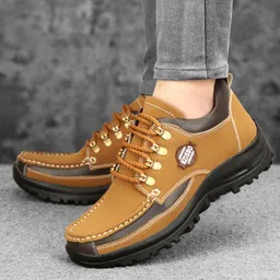 Synthetic Leather Lightweight Comfortable Trendy Walking Hiking Trekking Lace Up Boots For Men