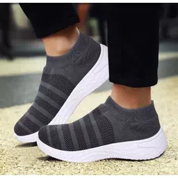 socks Knitting Grey Casual Sport Shoe Walking Shoes For Men