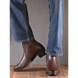 AfroJack Men Textured Leather Chelsea Boots