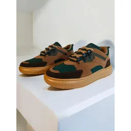 Redox Buzz Men Lace-Ups Colourblocked Leather Sneakers