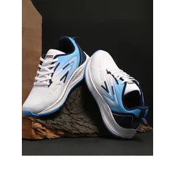 COGS Men Blue & White Mesh Walking Non-Marking Shoes