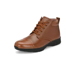 MIKAASA Men Genuine Leather Mid-Top Casual Boots