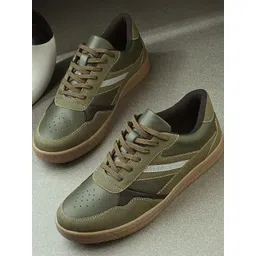 Roadster Men Olive PU Casual Shoes
