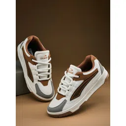 Duke Men Colourblocked PU Sneakers