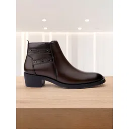 Bxxy Men 2 Inch Height Increasing High Heel Ankle Chelsea Boots