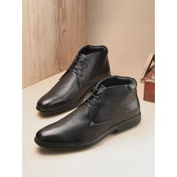 Valentino Men Textured Premium Leather Lace Up Boot