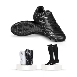 VECTOR X Men Non-Marking Sports Shoes With Shin Guards & Stocking