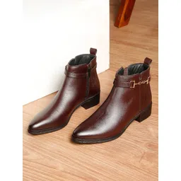 Teakwood Leathers Women Round-Toe Casual Chelsea Boots