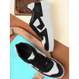 Antox Black Synthetic Casual Shoes