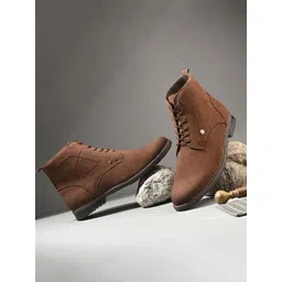 El Paso Men Synthetic Lace-Up Boots