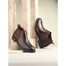 KASTAVA Men Block-Heeled Chelsea Boots