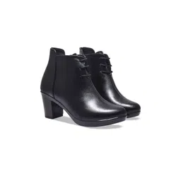 Shoetopia Women Block-Heeled Mid-Top Regular Boots
