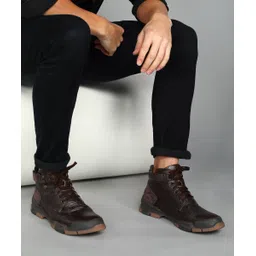 BUCKAROO: URI Genuine Leather Casual Black Boots For Mens Boots For Men