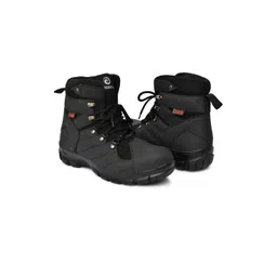 Ozarro Black Synthetic Leather Casual Shoes